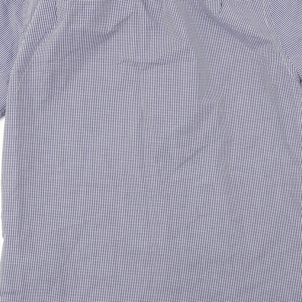 Taylor & Cutter  Mens Blue Check   Button-Up Size L