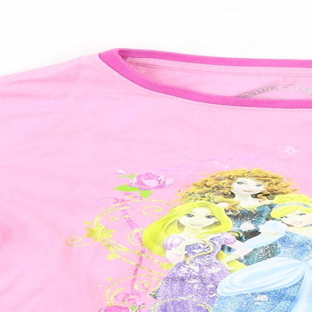 Disney  Girls Pink   Basic T-Shirt Size 7-8 Years