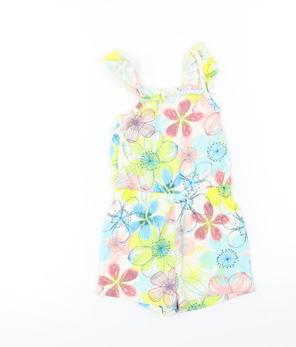 George  Girls White Floral  Jumpsuit One-Piece Size 2 Years