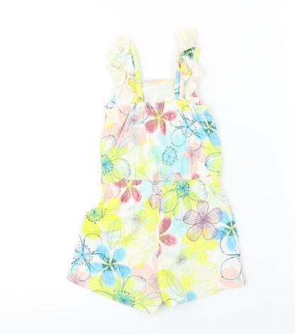 George  Girls White Floral  Jumpsuit One-Piece Size 2 Years