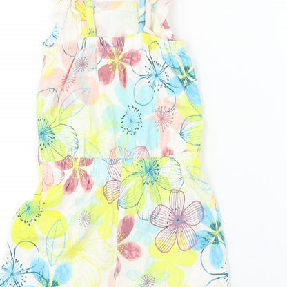 George  Girls White Floral  Jumpsuit One-Piece Size 2 Years