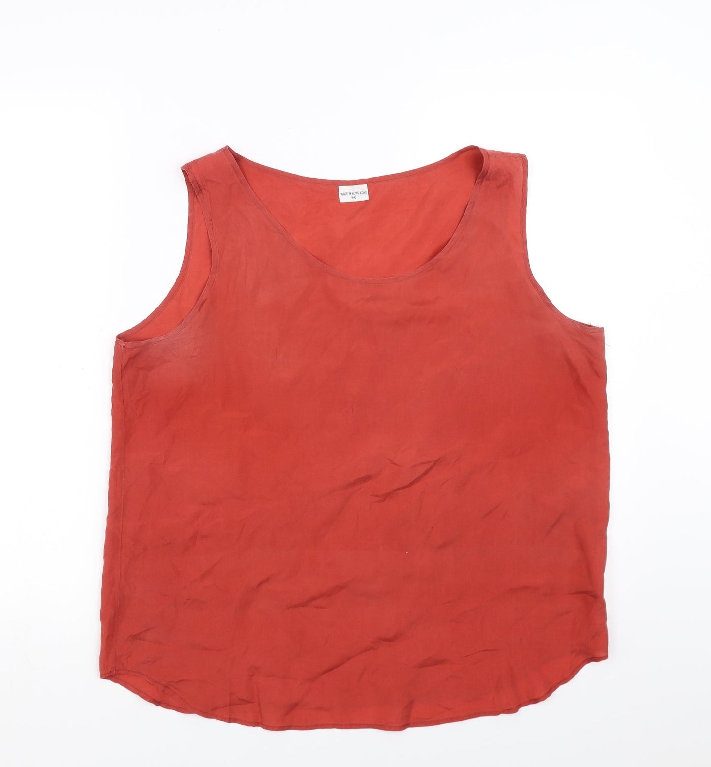Womens UK Size 16 Preworn Red Basic Blouse