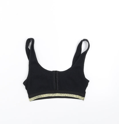 Womens UK Size 8 New Look Black Cropped Tank