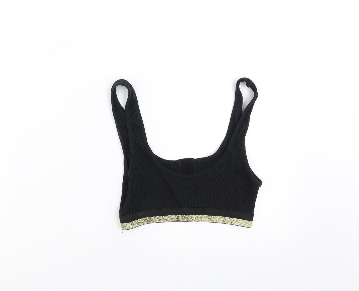 Womens UK Size 8 New Look Black Cropped Tank