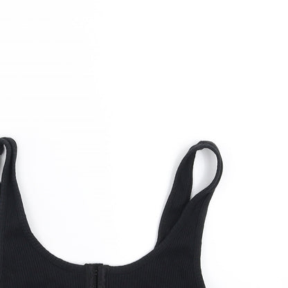 Womens UK Size 8 New Look Black Cropped Tank