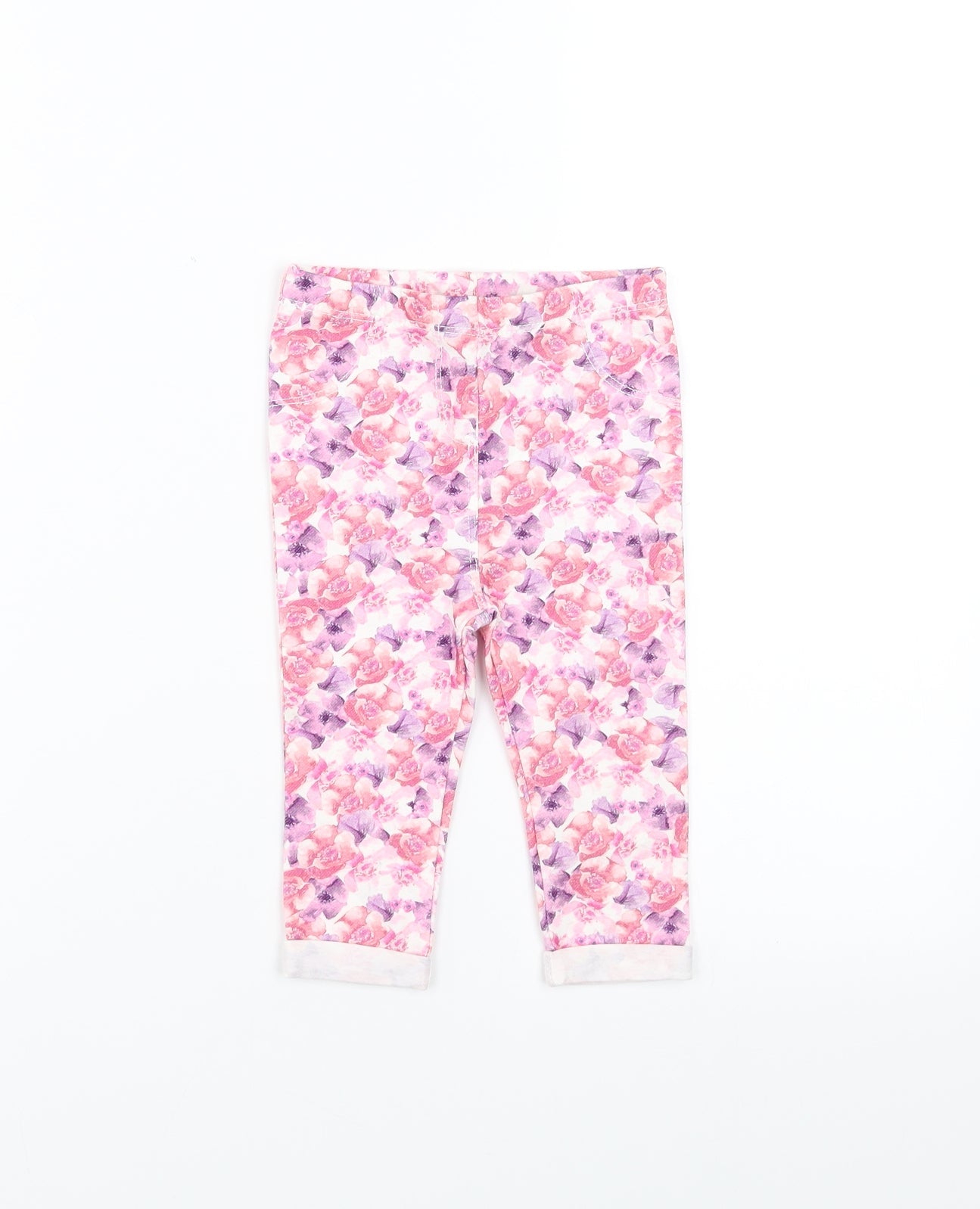 Matalan Girls Pink Floral   Trousers Size 9-12 Months