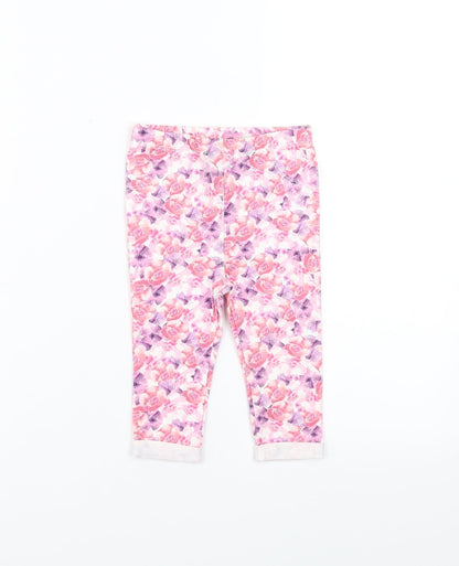 Matalan Girls Pink Floral   Trousers Size 9-12 Months