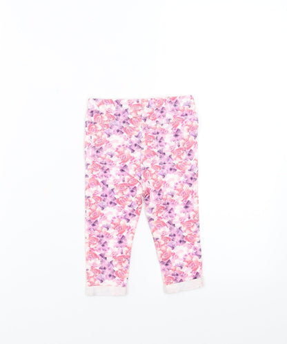 Matalan Girls Pink Floral   Trousers Size 9-12 Months