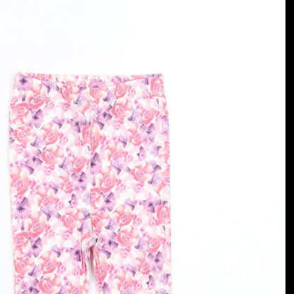 Matalan Girls Pink Floral   Trousers Size 9-12 Months