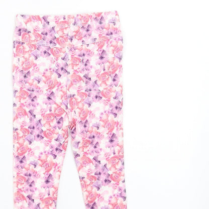 Matalan Girls Pink Floral   Trousers Size 9-12 Months
