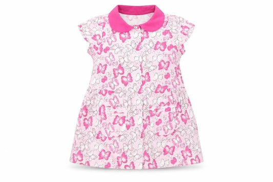 Matalan Girls Pink   T-Shirt Dress  Size 9-12 Months  - butterflies