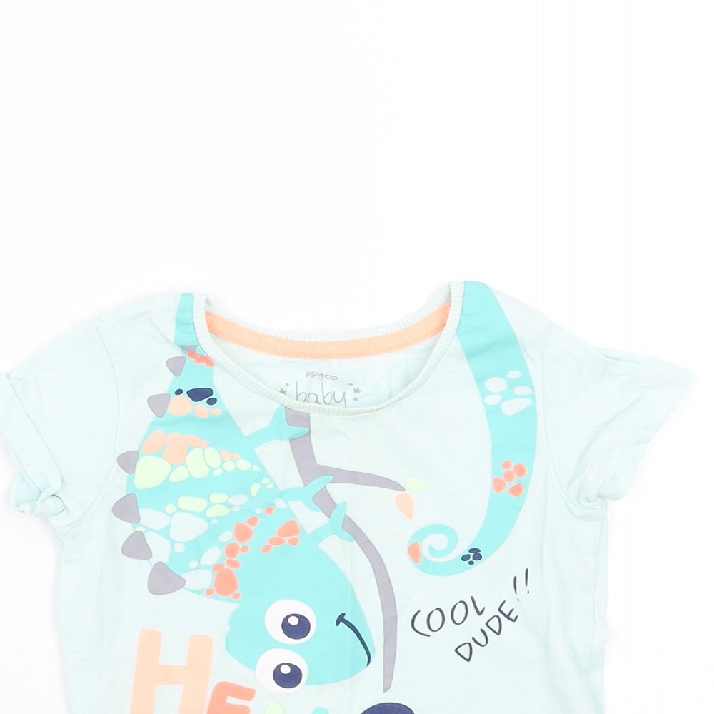 PEP&CO Baby Green   Basic T-Shirt Size 12-18 Months  - HELLO