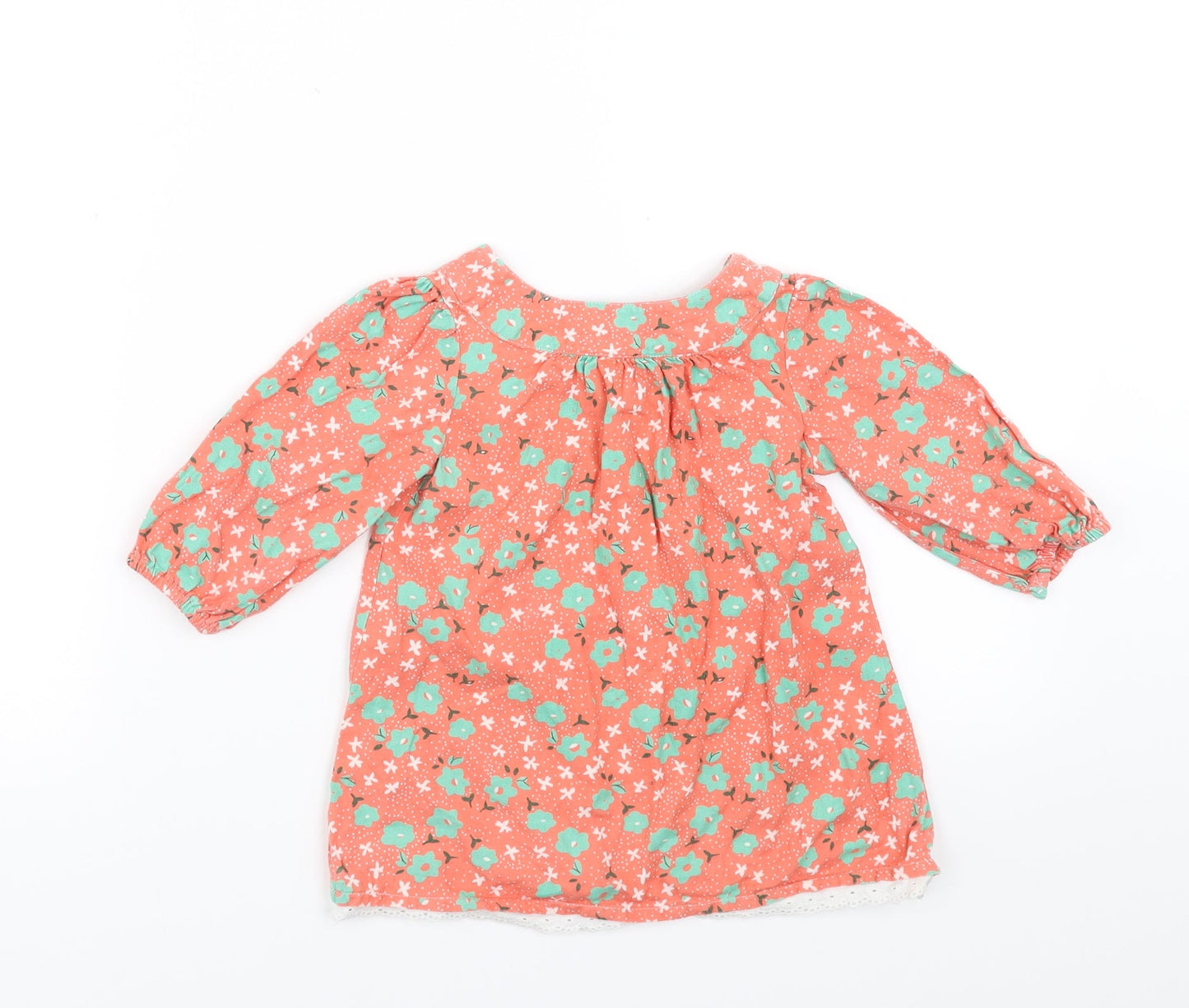 Mothercare Girls Orange Floral  Shift  Size 6-9 Months