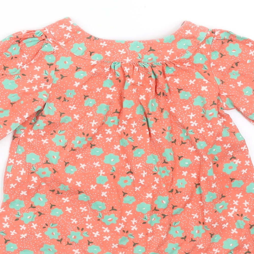 Mothercare Girls Orange Floral  Shift  Size 6-9 Months