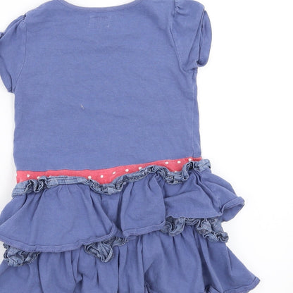 F&F Girls Blue   T-Shirt Dress  Size 2-3 Years