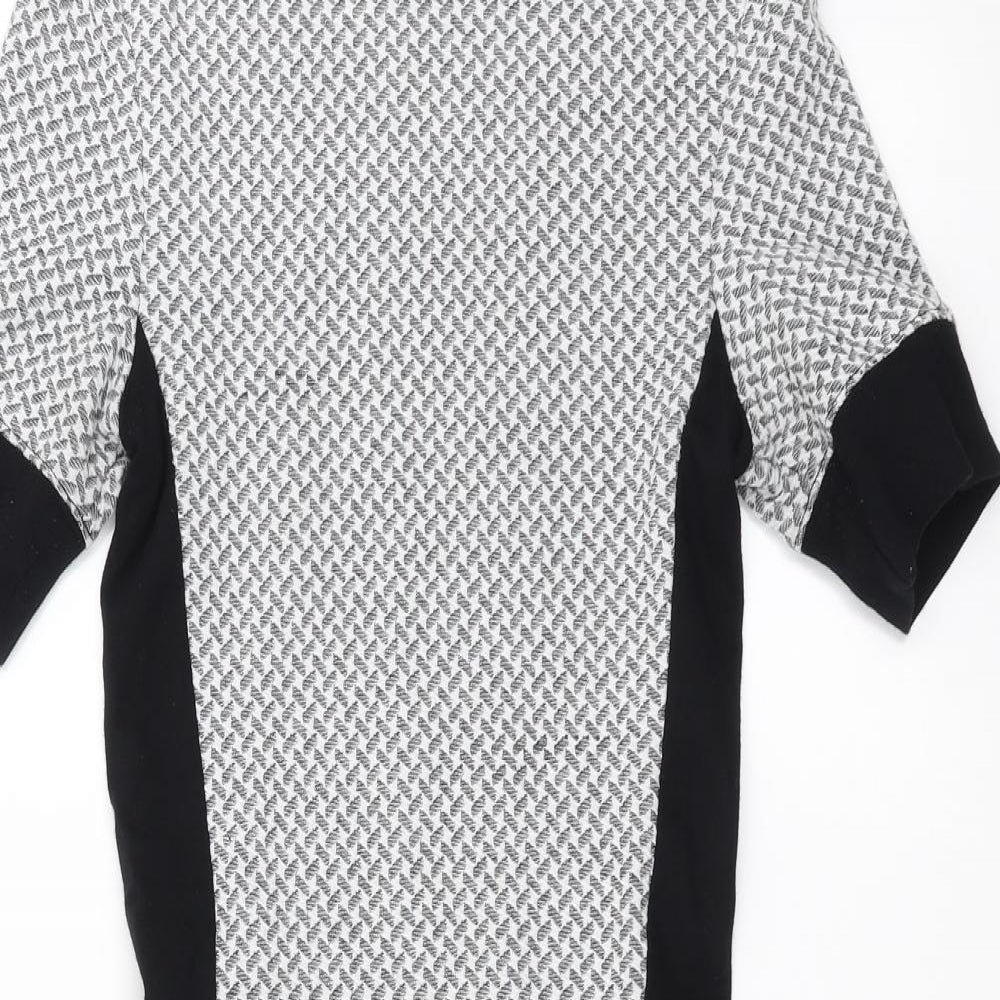 Topshop Womens Grey Geometric  Bodycon  Size 8
