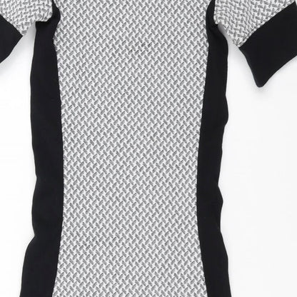 Topshop Womens Grey Geometric  Bodycon  Size 8
