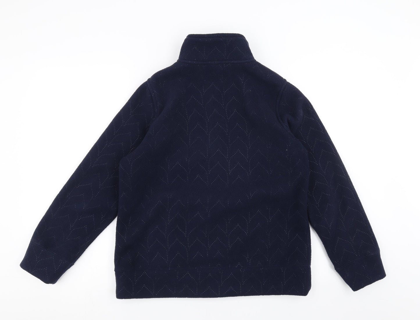 BM casual Womens Blue Geometric Fleece Full Zip Jumper Size XS