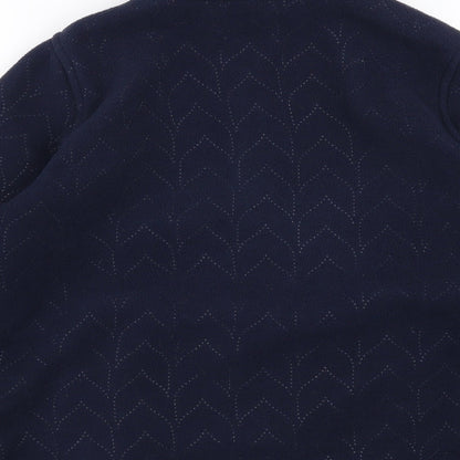 BM casual Womens Blue Geometric Fleece Full Zip Jumper Size XS