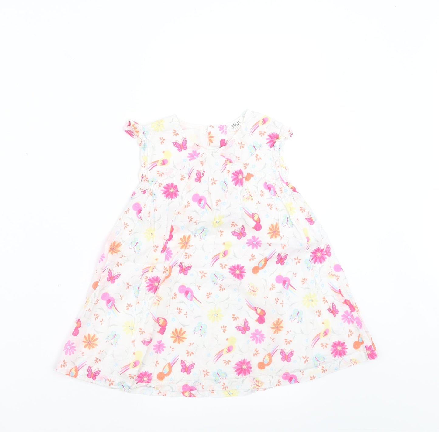F&F Girls Pink Floral  Shift  Size 12-18 Months