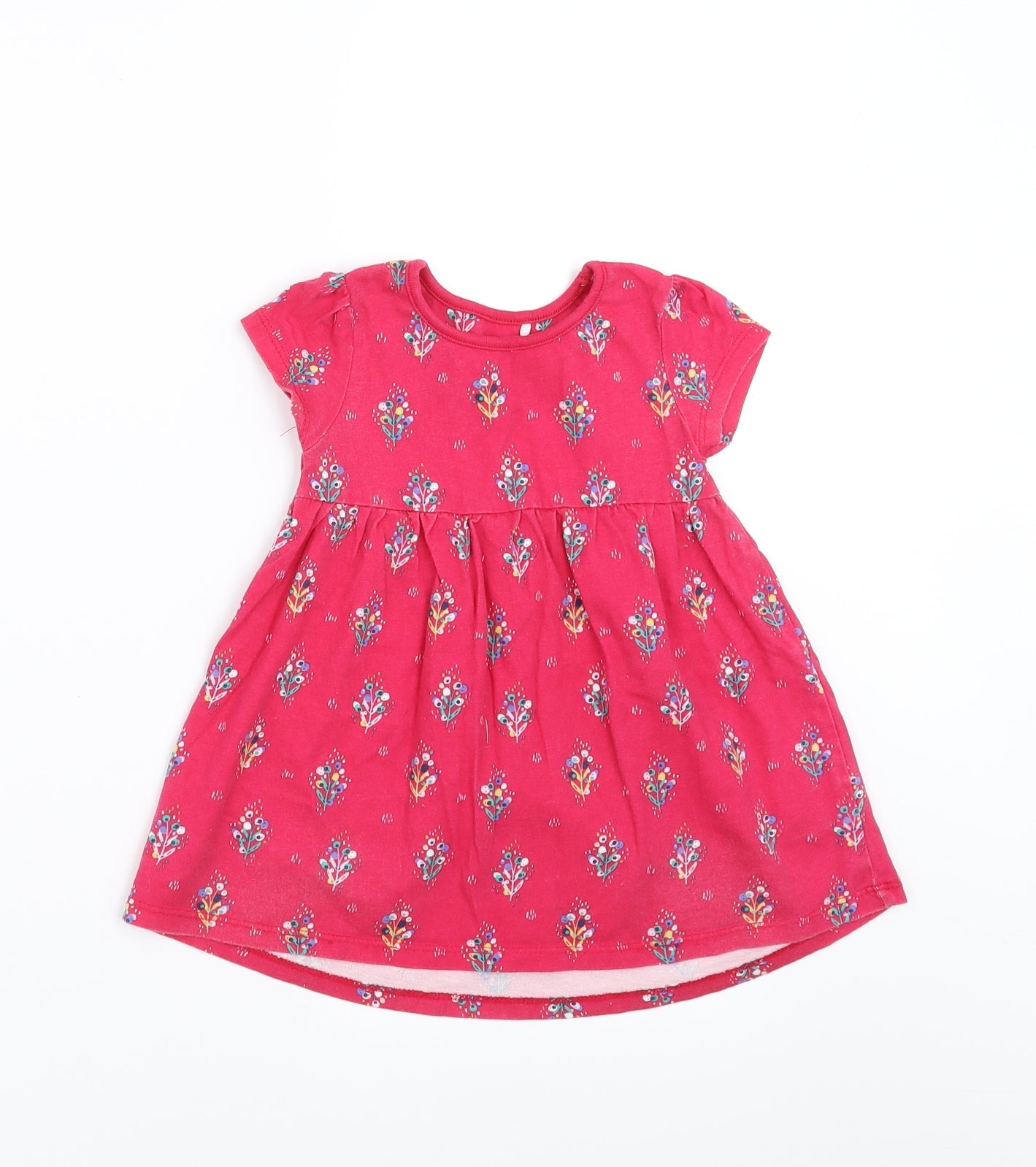 Mini Club Girls Pink Floral  T-Shirt Dress  Size 12-18 Months