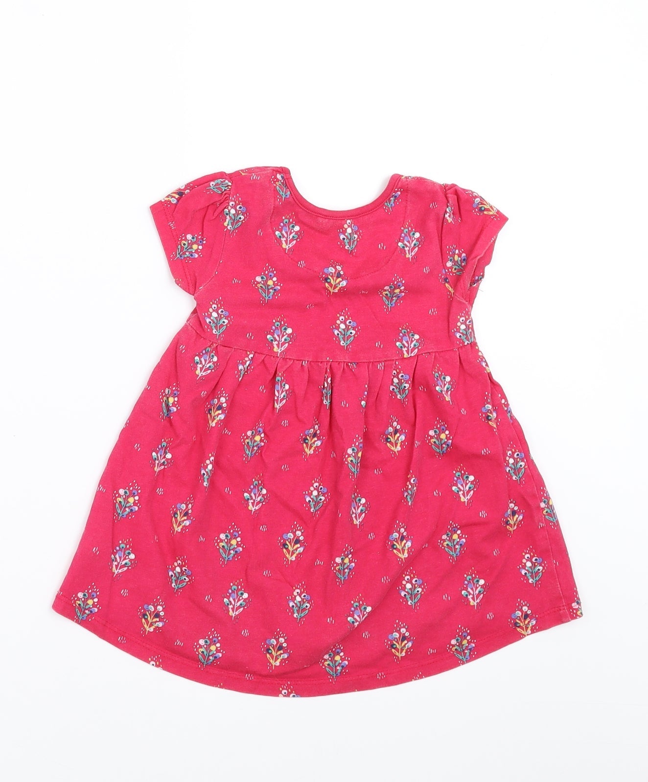 Mini Club Girls Pink Floral  T-Shirt Dress  Size 12-18 Months