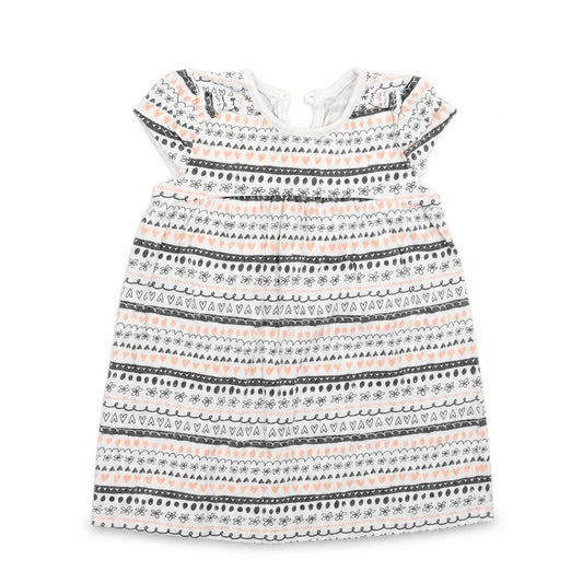 George Girls White Geometric  T-Shirt Dress  Size 12-18 Months