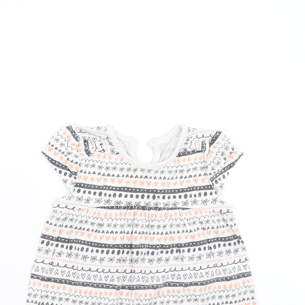 George Girls White Geometric  T-Shirt Dress  Size 12-18 Months