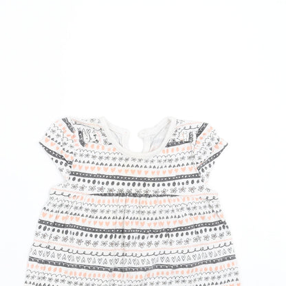 George Girls White Geometric  T-Shirt Dress  Size 12-18 Months
