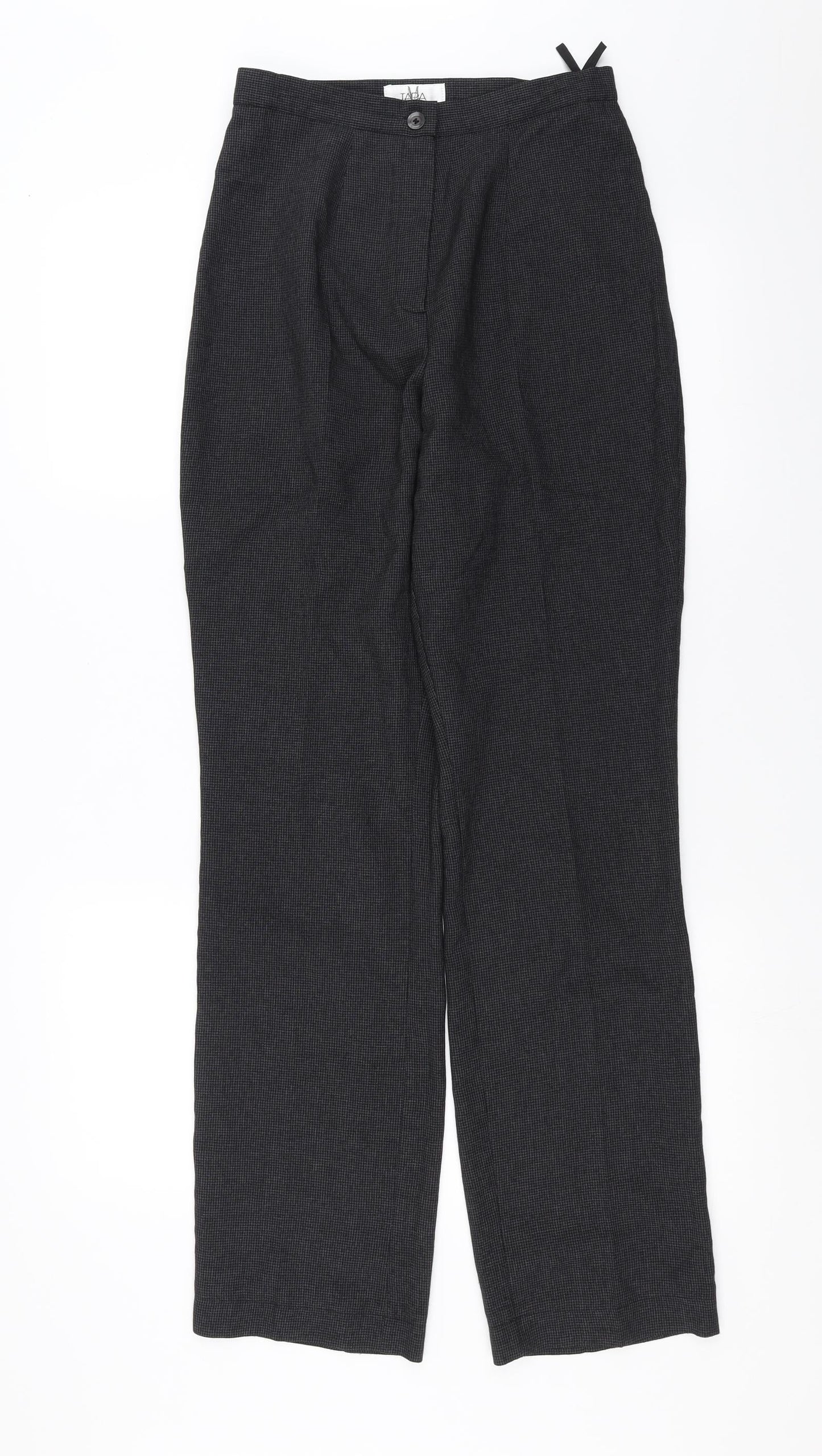 Tara Womens Grey Houndstooth  Trousers  Size 8 L30 in