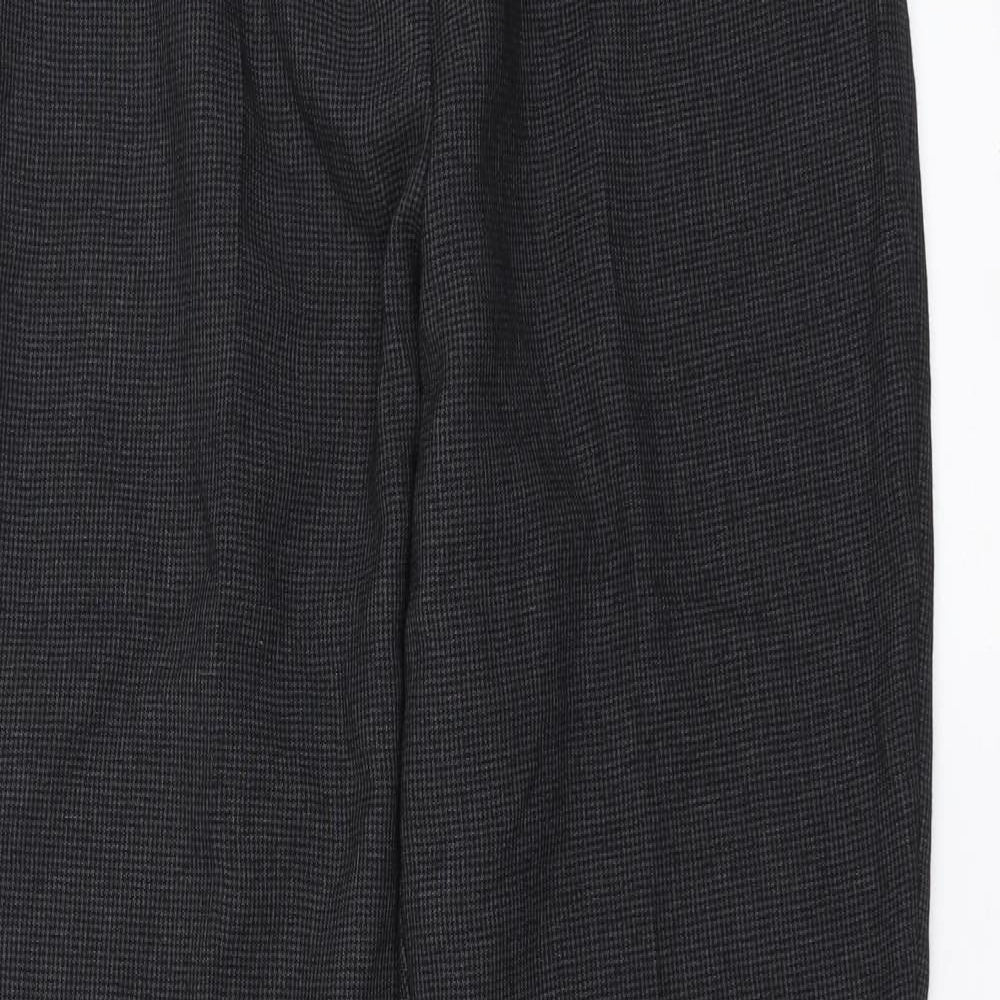 Tara Womens Grey Houndstooth  Trousers  Size 8 L30 in