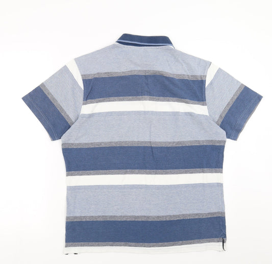 Greenwoods Mens Blue Striped   Polo Size M