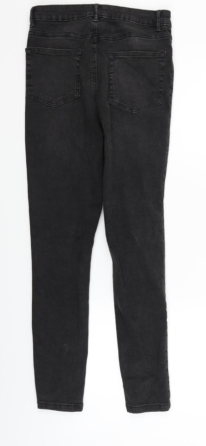 Womens UK Size 12 deniem & co Regular Fit Straight Black Jeans