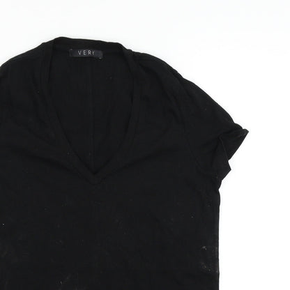 Womens UK Size 10 Very Black Basic T-Shirt
