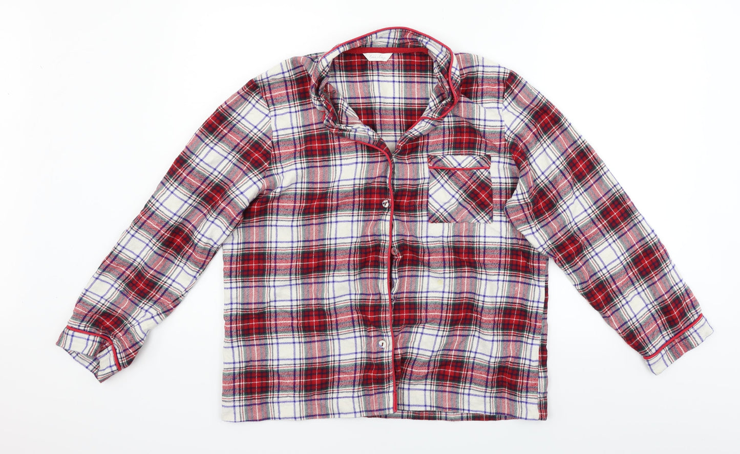 Marks and Spencer Womens Red Check  Basic Button-Up Size 12