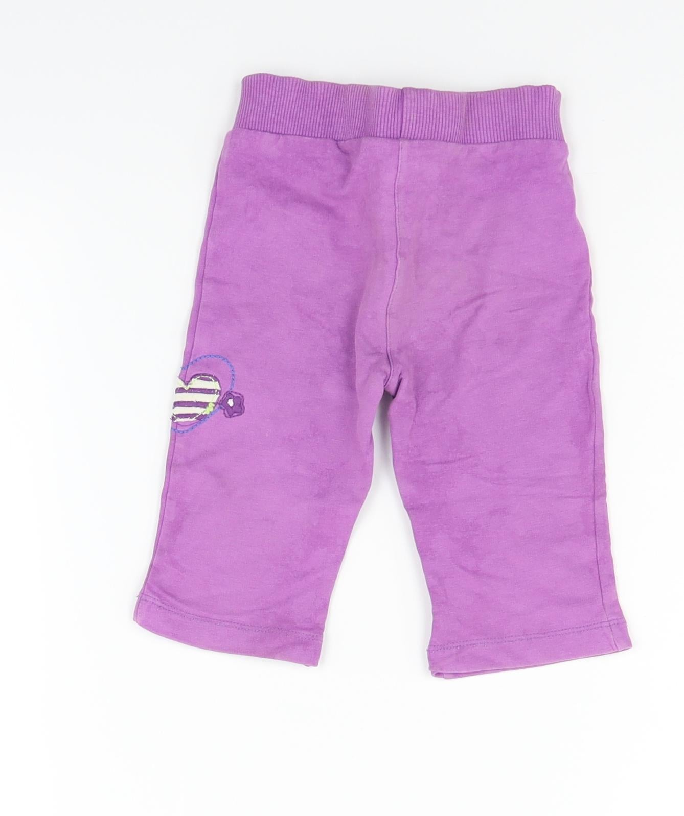bc baby Girls Purple   Jogger Trousers Size 6-9 Months