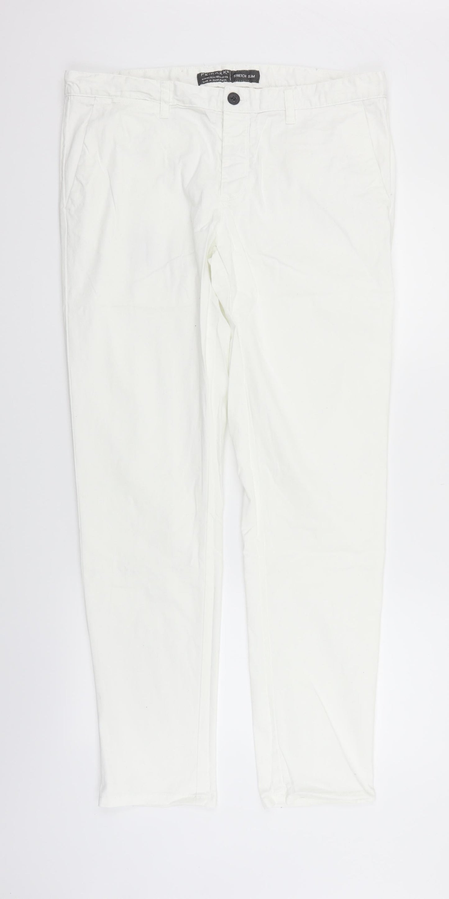 Womens UK Size L deniem & co Regular Fit  White Trousers