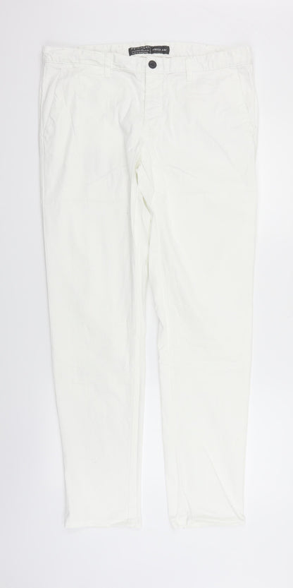 Womens UK Size L deniem & co Regular Fit  White Trousers