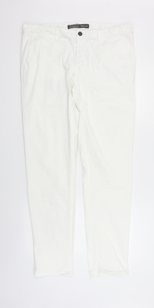 Womens UK Size L deniem & co Regular Fit  White Trousers