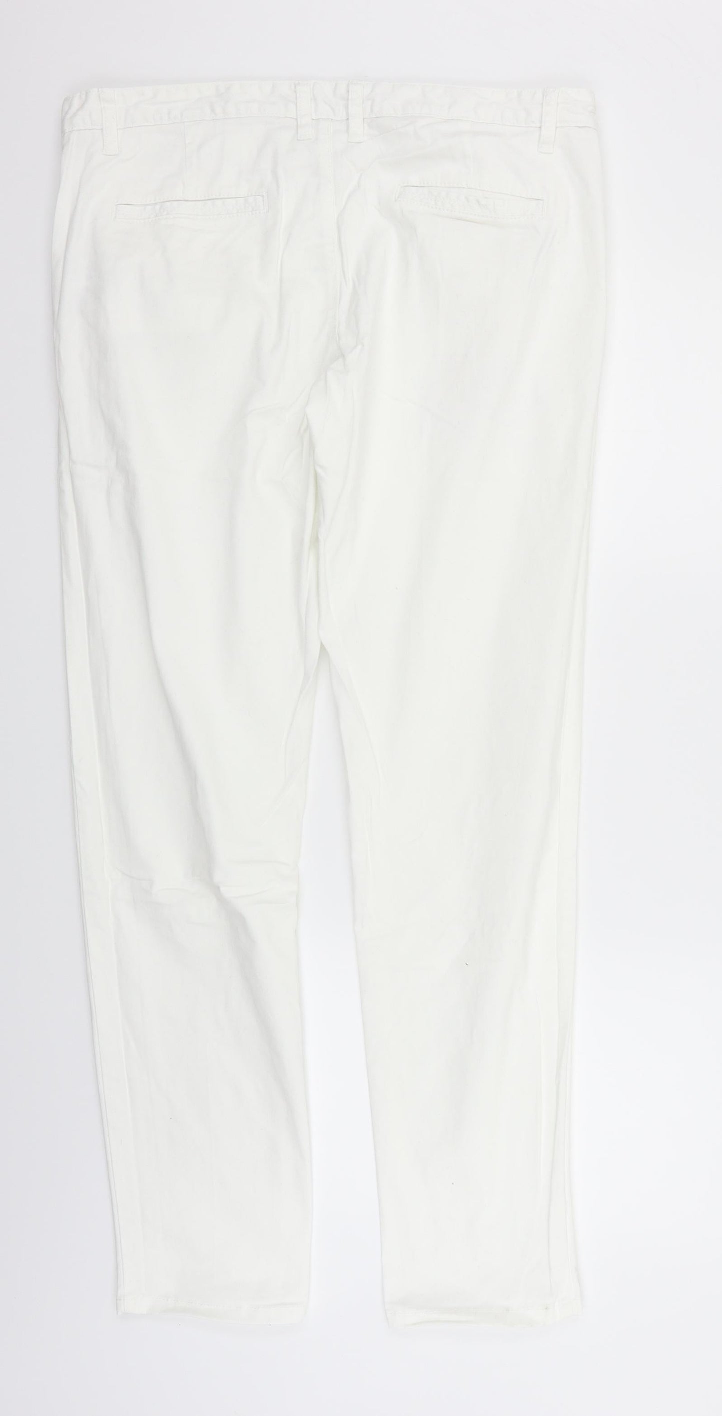 Womens UK Size L deniem & co Regular Fit  White Trousers