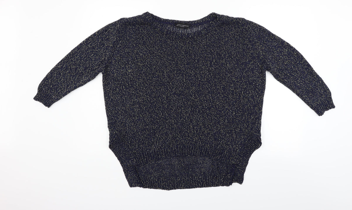 Front view of Dorothy Perkins women’s blue jumper, size UK 18