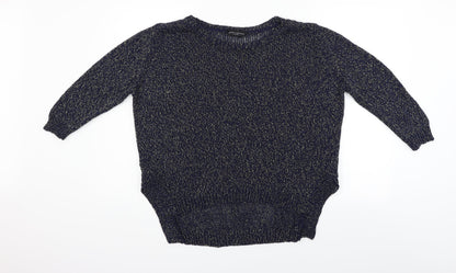 Front view of Dorothy Perkins women’s blue jumper, size UK 18