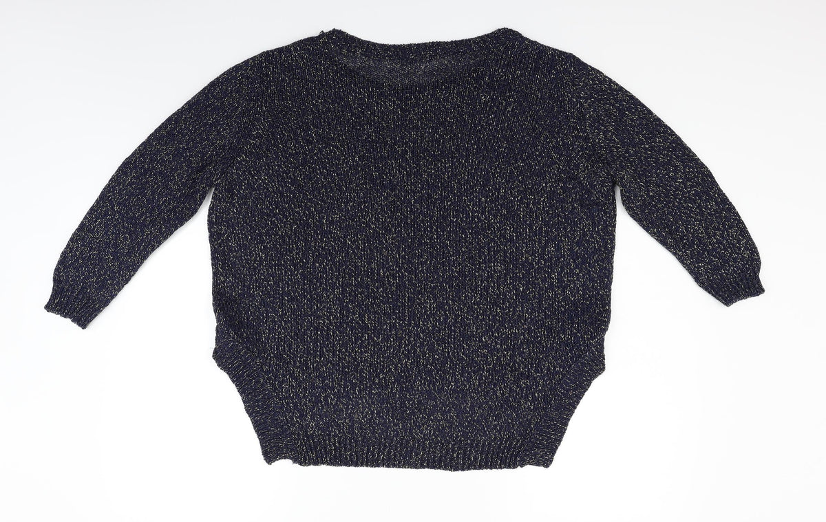 Back view of Dorothy Perkins women’s blue jumper, size UK 18