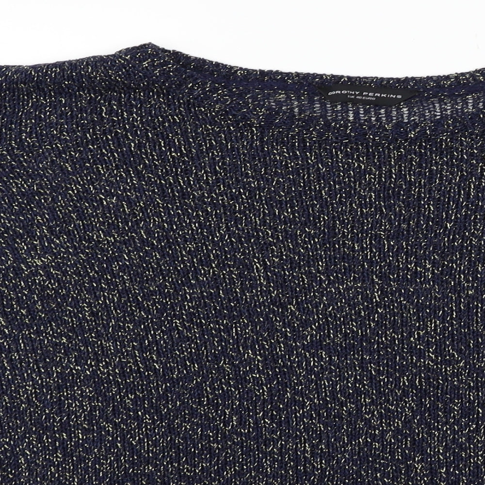 Close-up detail of Dorothy Perkins women’s blue jumper, size UK 18