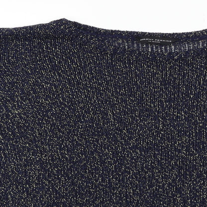 Close-up detail of Dorothy Perkins women’s blue jumper, size UK 18