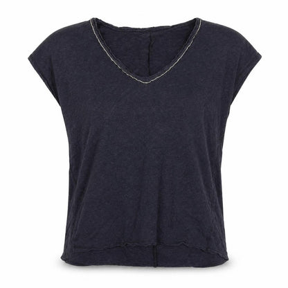 Womens UK Size 10 River Island Blue Basic T-Shirt