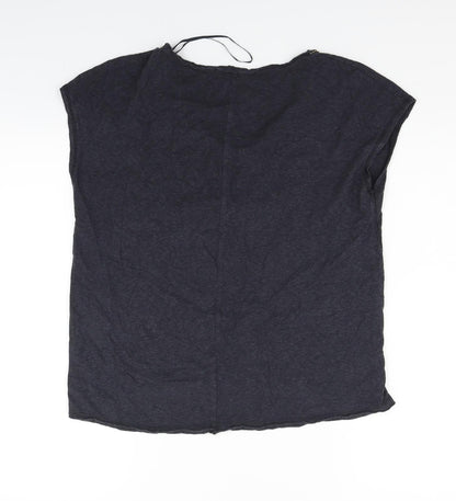 Womens UK Size 10 River Island Blue Basic T-Shirt