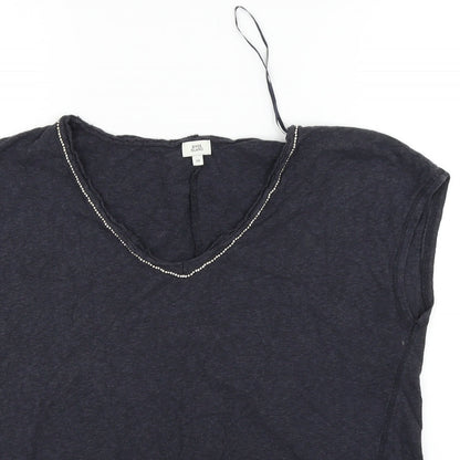 Womens UK Size 10 River Island Blue Basic T-Shirt