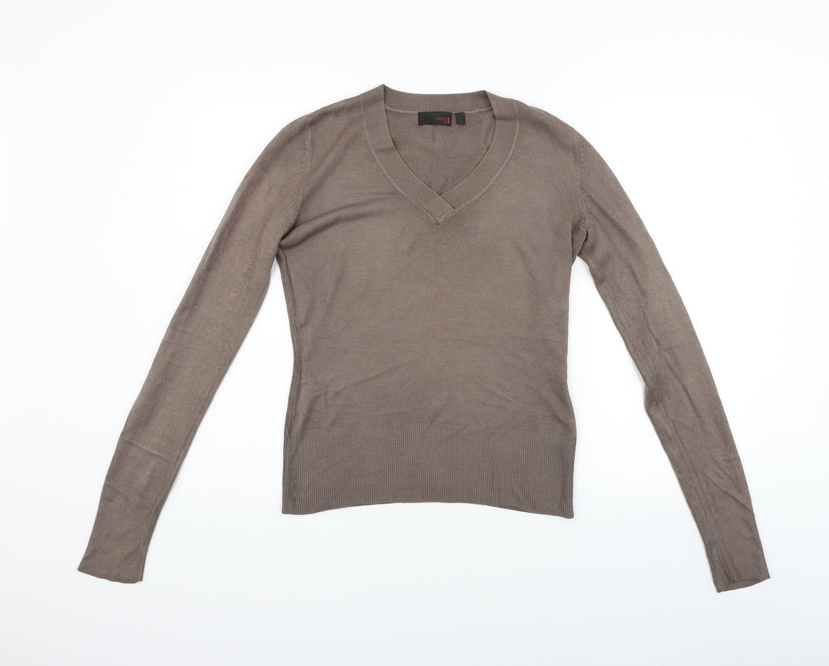 Front view of Next women’s brown jumper, size UK 8