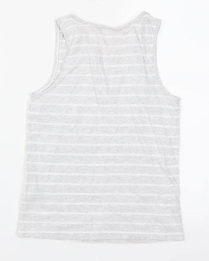 Marks and Spencer Girls Grey Striped  Top Pyjama Top Size 8-9 Years